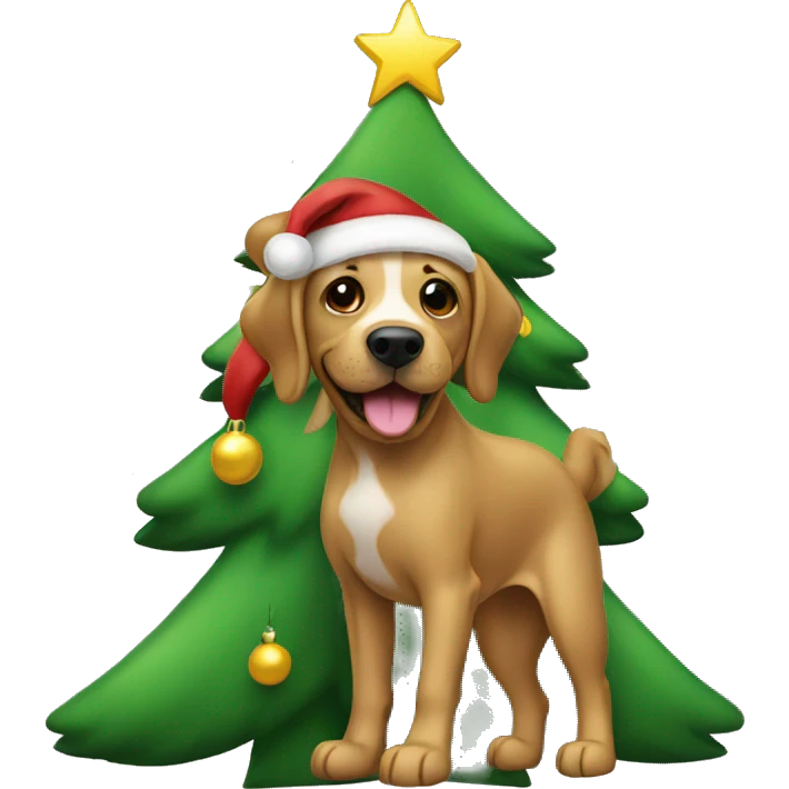 christmas tree dog emoji