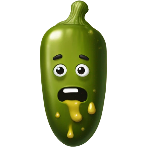 Pickle with mustard emoji