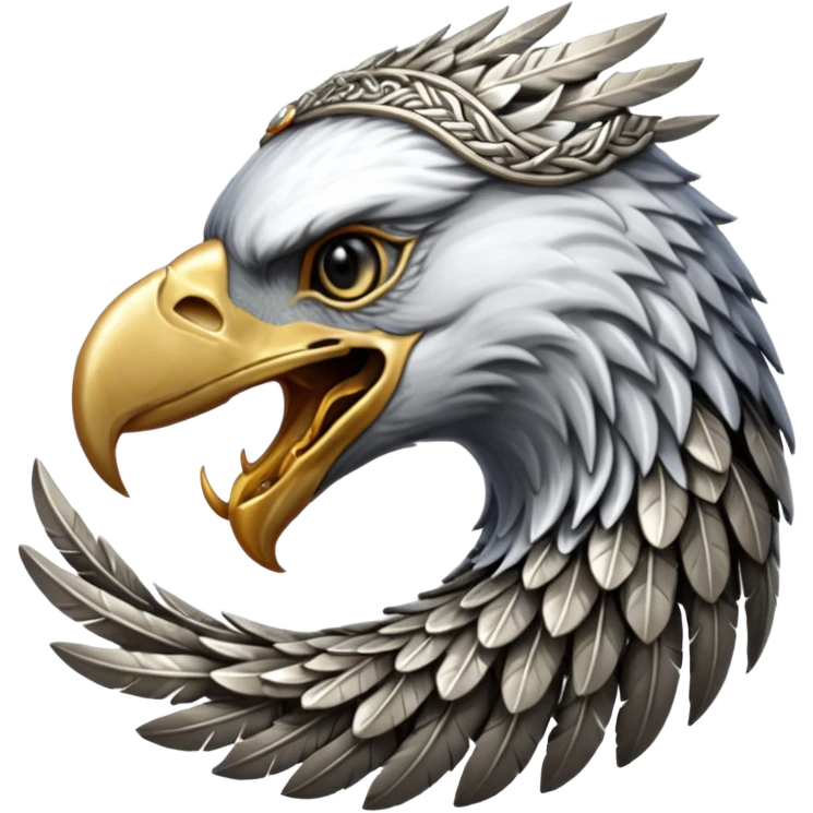 Silver Elder Scrolls Online eagle eating its tail Ouroboro emoji