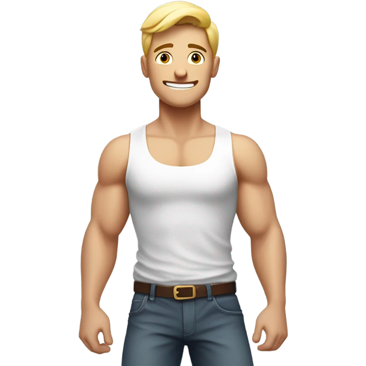 white young muscle man with his hands behind his head in a relaxed pose emoji