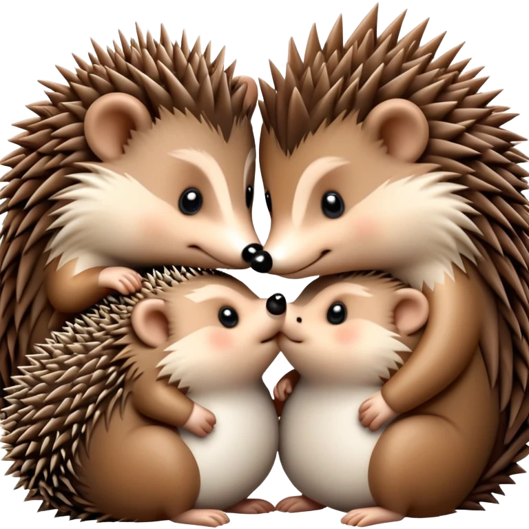 3 hedgehogs kissing emoji