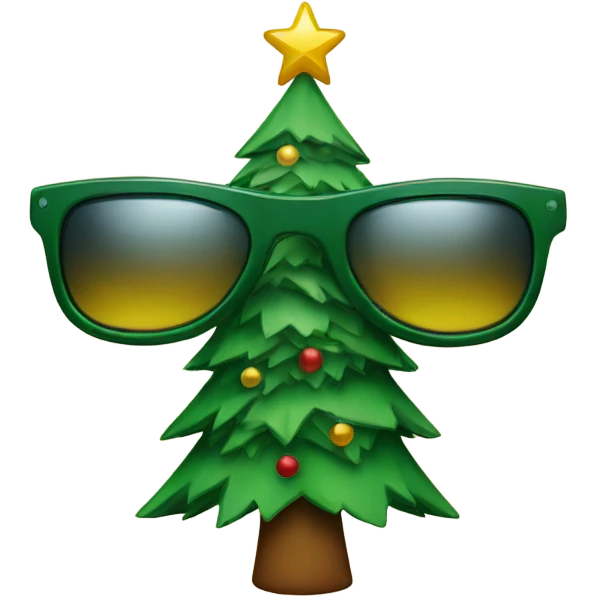 Christmas tree with sunglasses  emoji