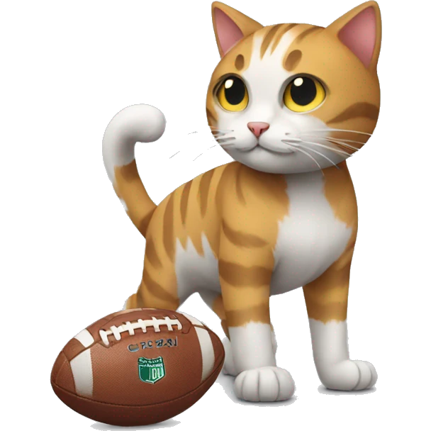 Football with a cat emoji