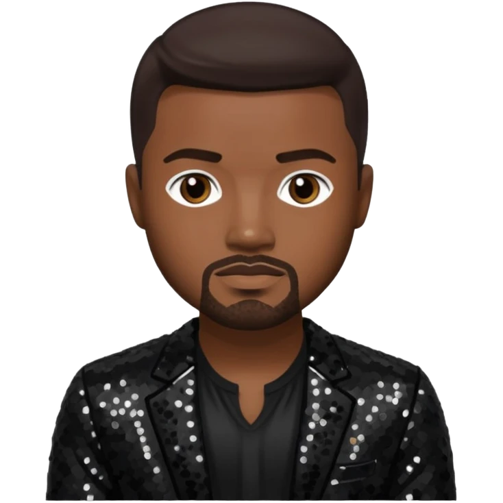 Ray J with dark brown hair, black sequin outfit emoji