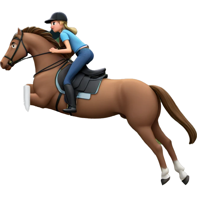 girl riding horse outdoors emoji