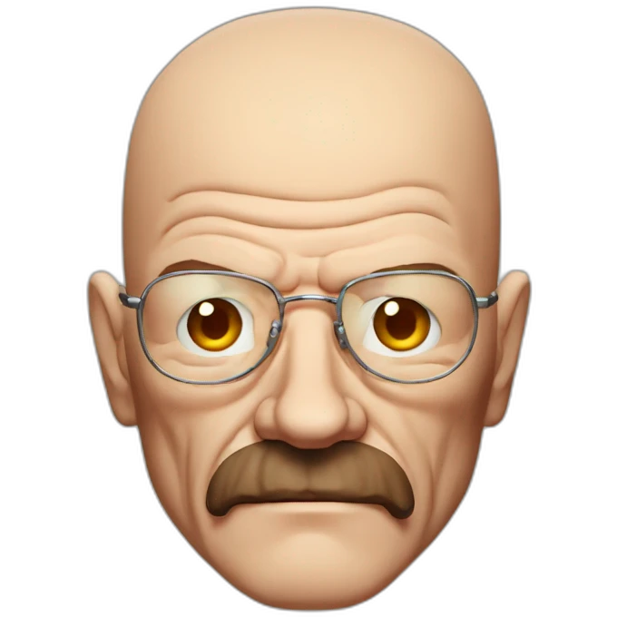 Walter white with a peach in mouth emoji