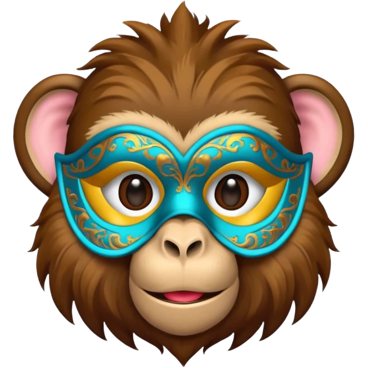 a monkey wearing masquerade emoji