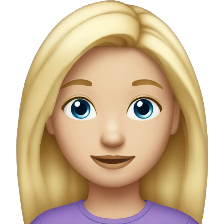 10 year old girl, blonde hair, blue eyes emoji
