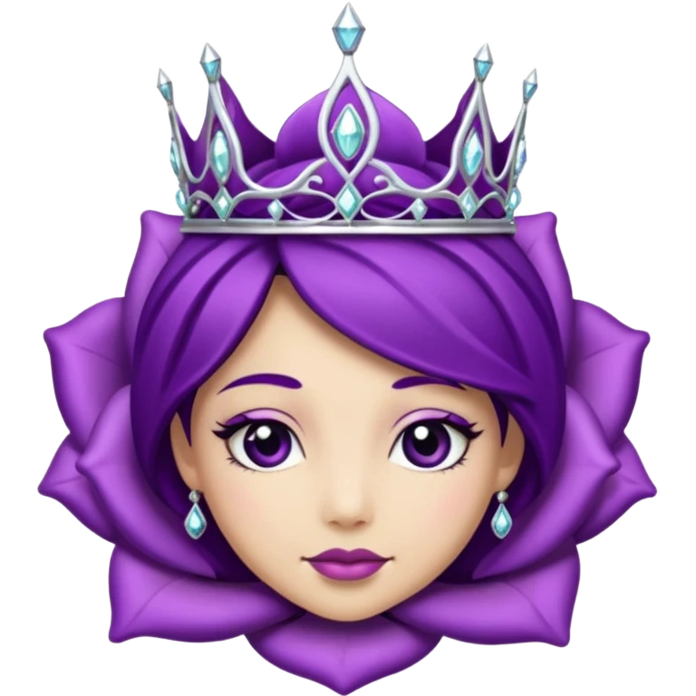 Purple rose with silver tiara emoji