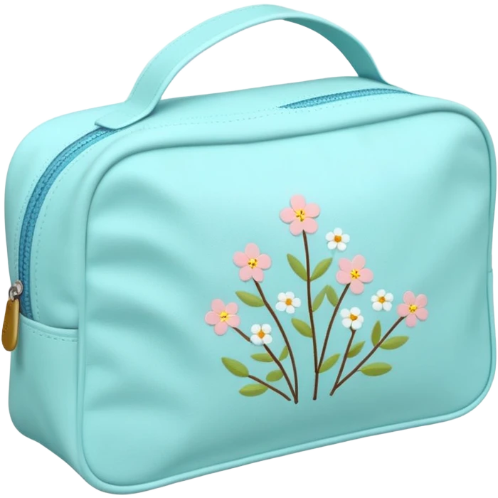 Toiletry bag with a pattern of little flowers flowers emoji