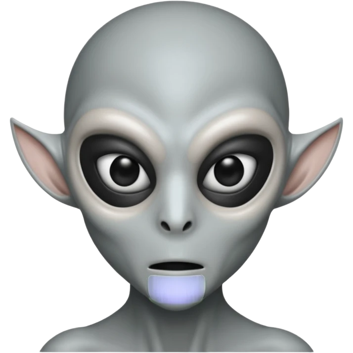 an gray alien wearing half face mask emoji