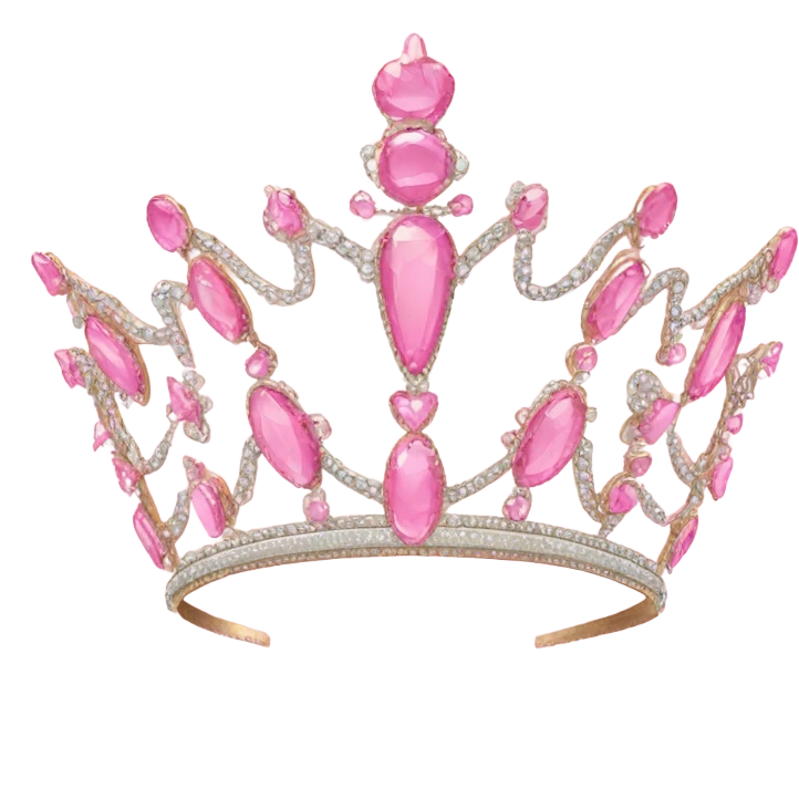 Princess tiara with pink bows emoji