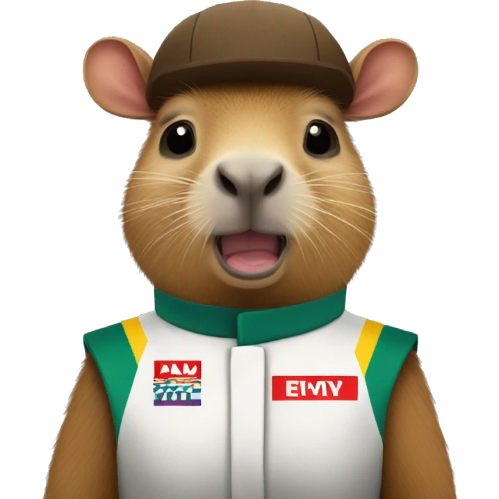 a capybara who just won a racing championship emoji