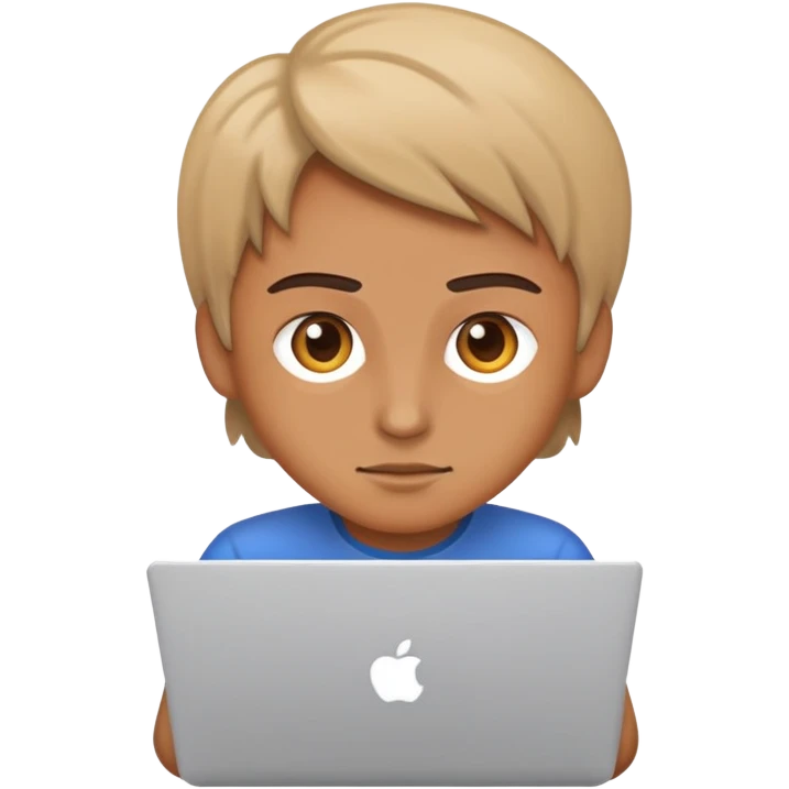 persona con una laptop, trabajando sola emoji