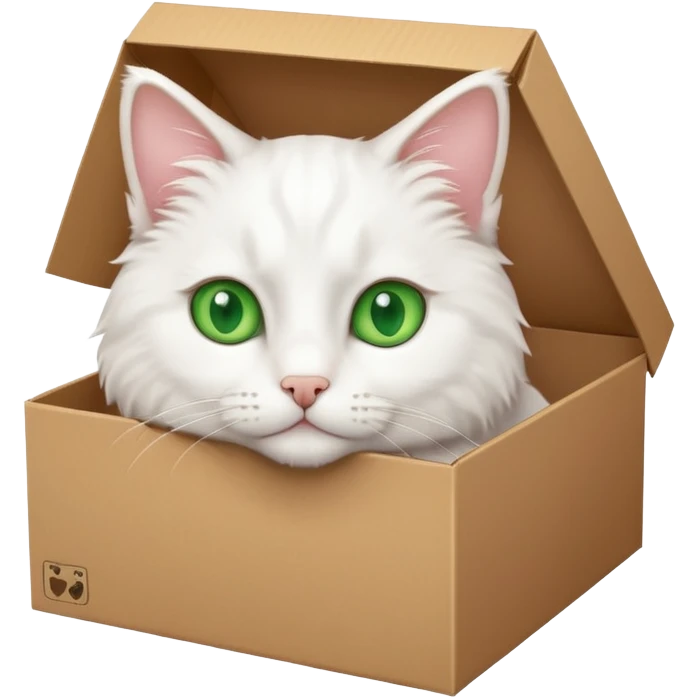white cat in box emoji