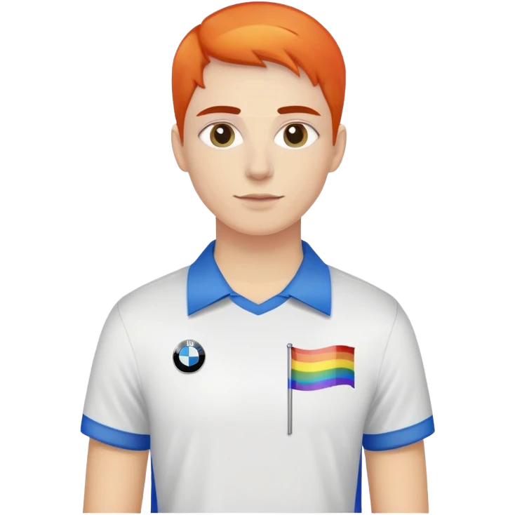 BMW lover carries lgbt flag emoji