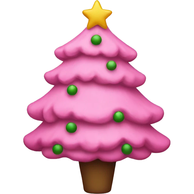 Pink Christmas tree emoji
