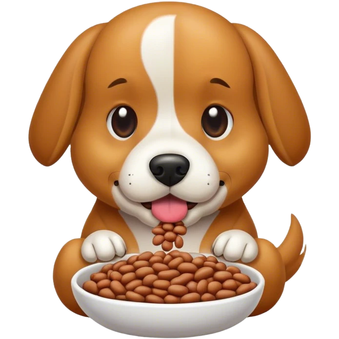 Dog eating beans  emoji