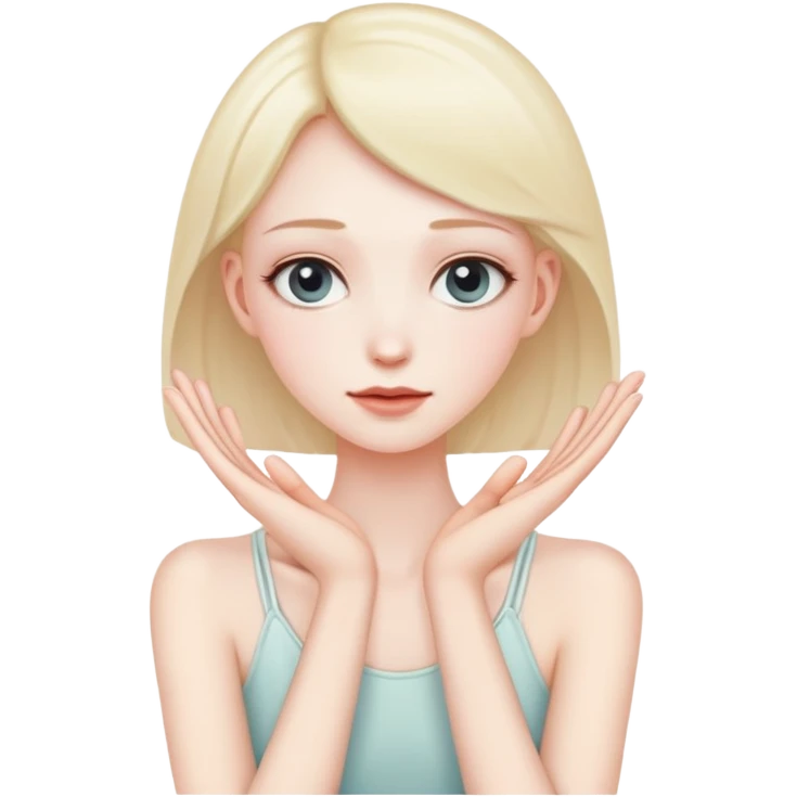 Hands holding neck emoji
