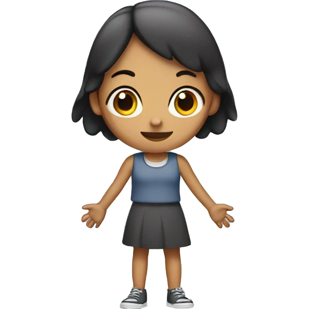 a girl with 3 arms 5 legs 8 heads emoji