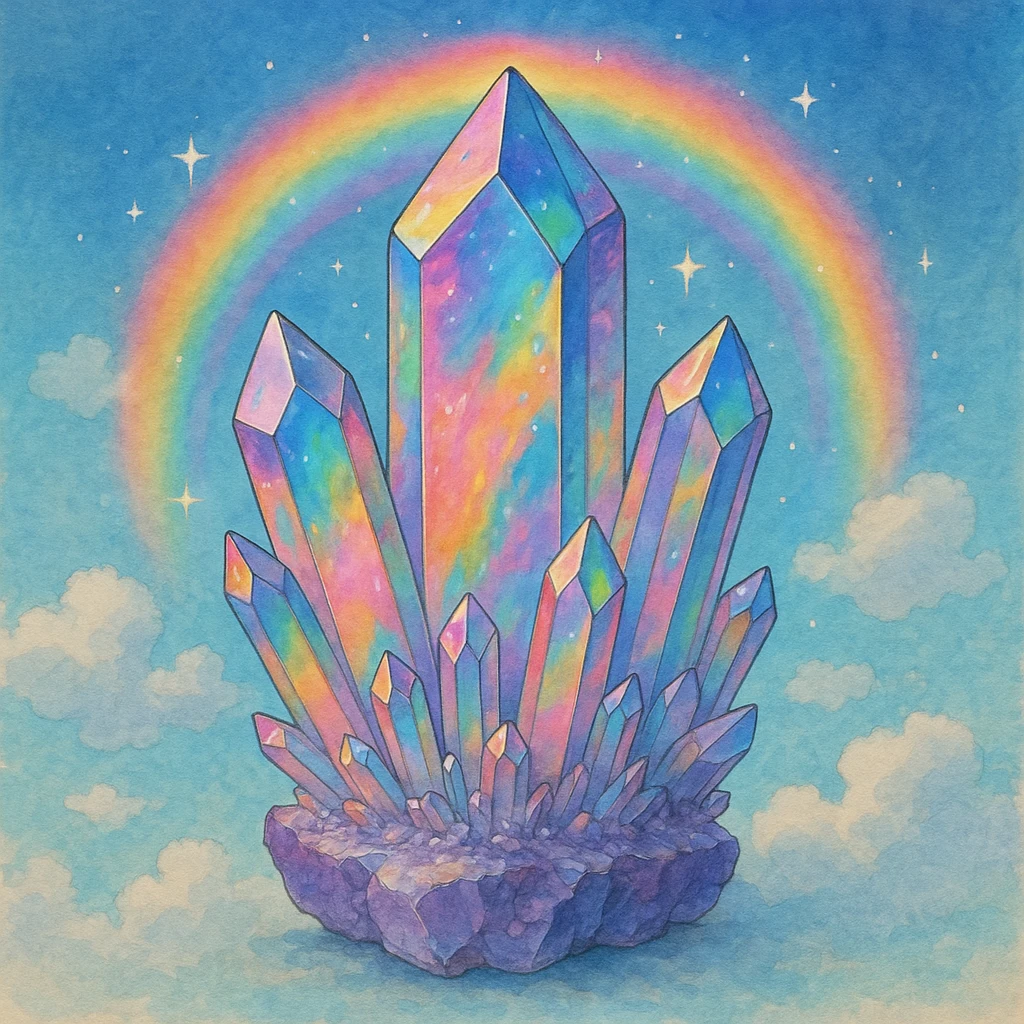 rainbow aura quartz crystal emoji