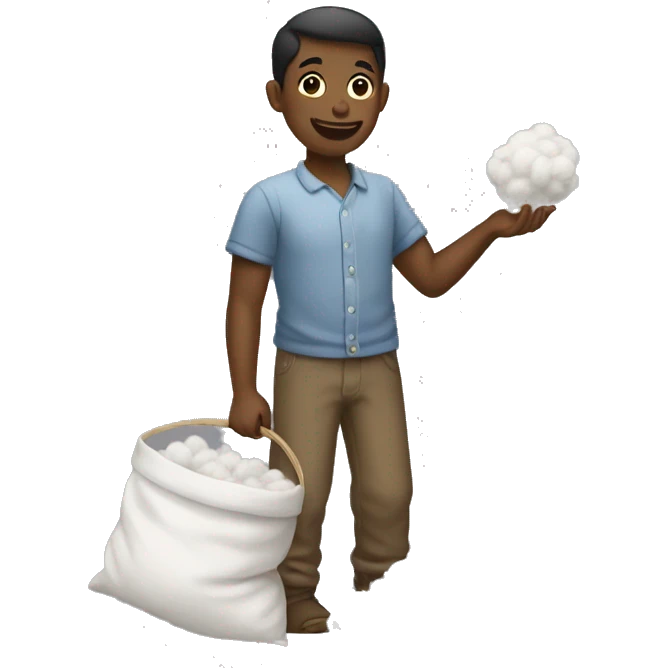 someone picking cotton emoji