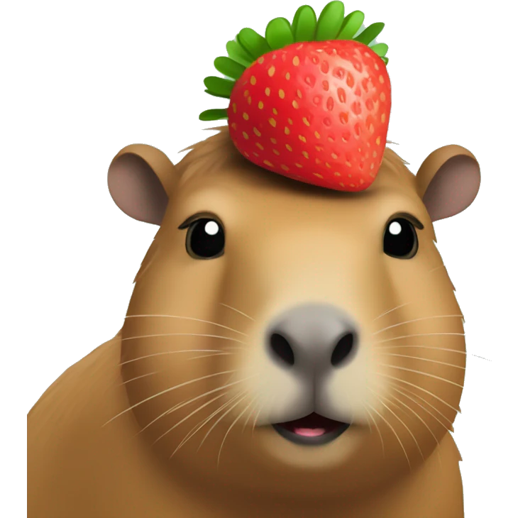 capybara with strawberry on head emoji