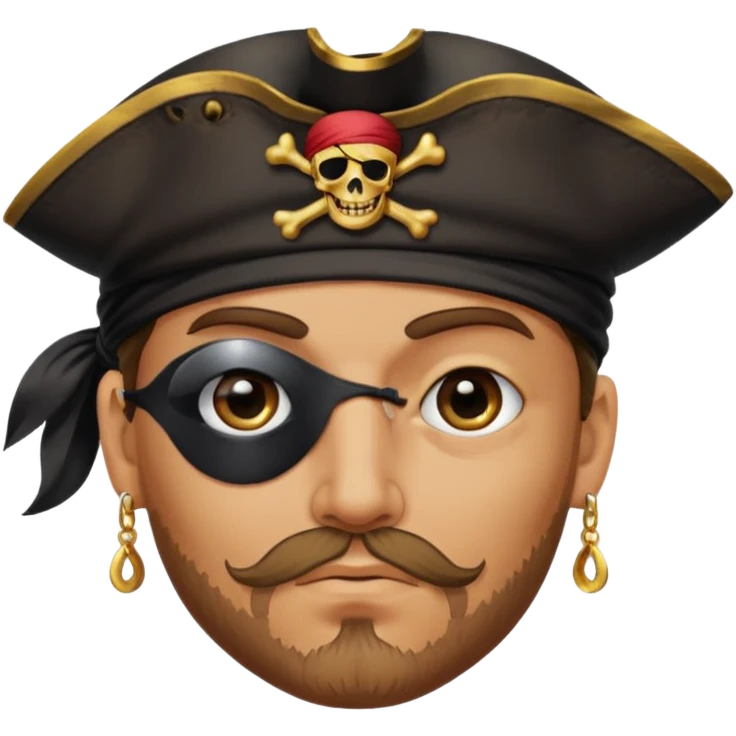 Eye patch pirate with earring, one eye covered
 emoji