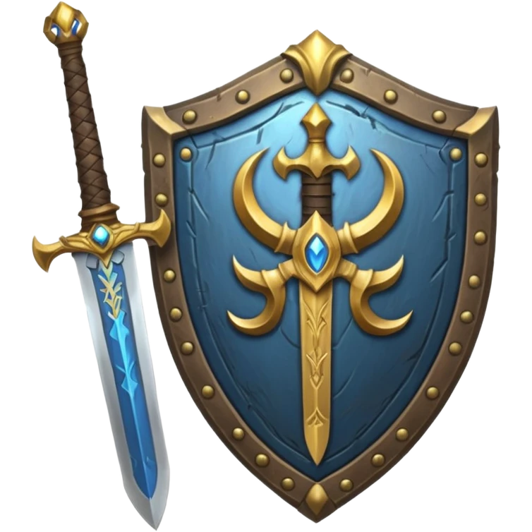 sword and shield, world of war craft style emoji