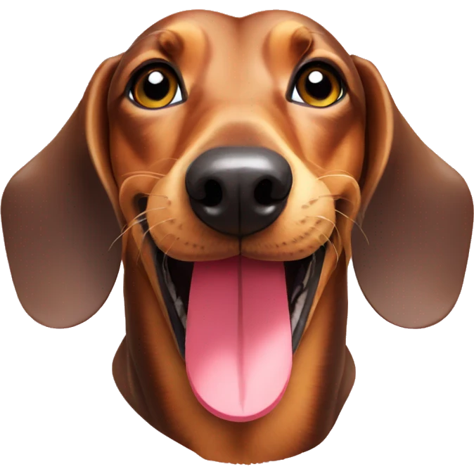 Daschund with tennis ball in mouth emoji