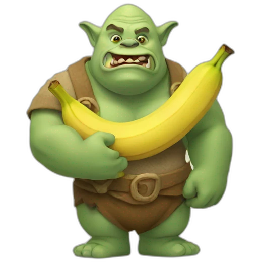 OGRE HOLDING A BANANA emoji