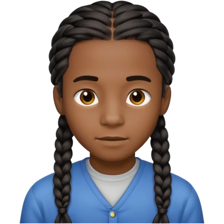 Black boy with braids long braids emoji