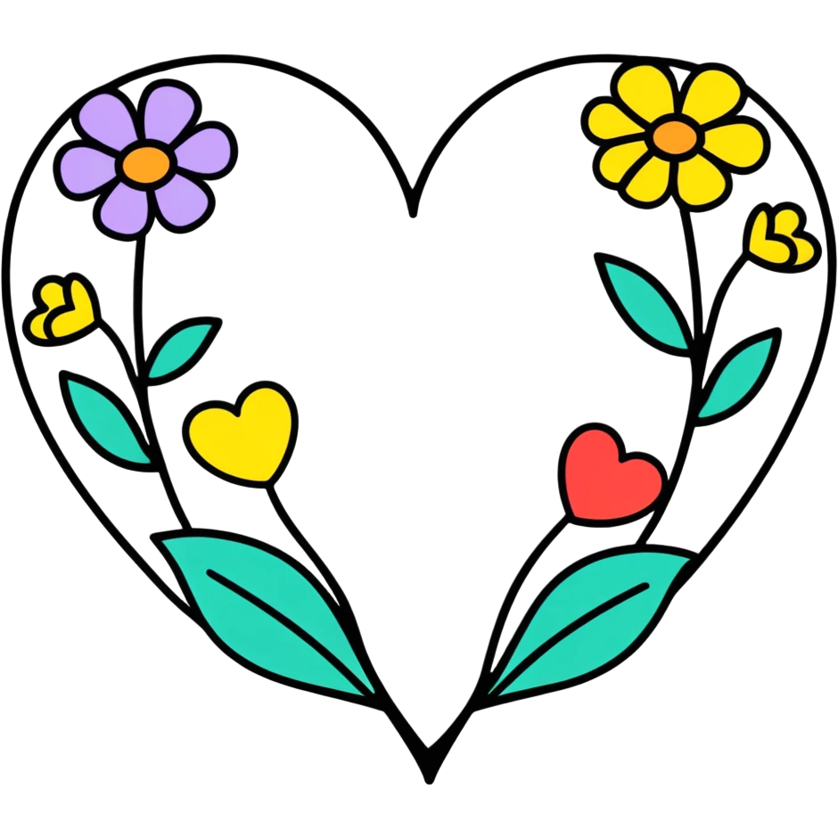 Get well soon. With hearts and flowers  emoji