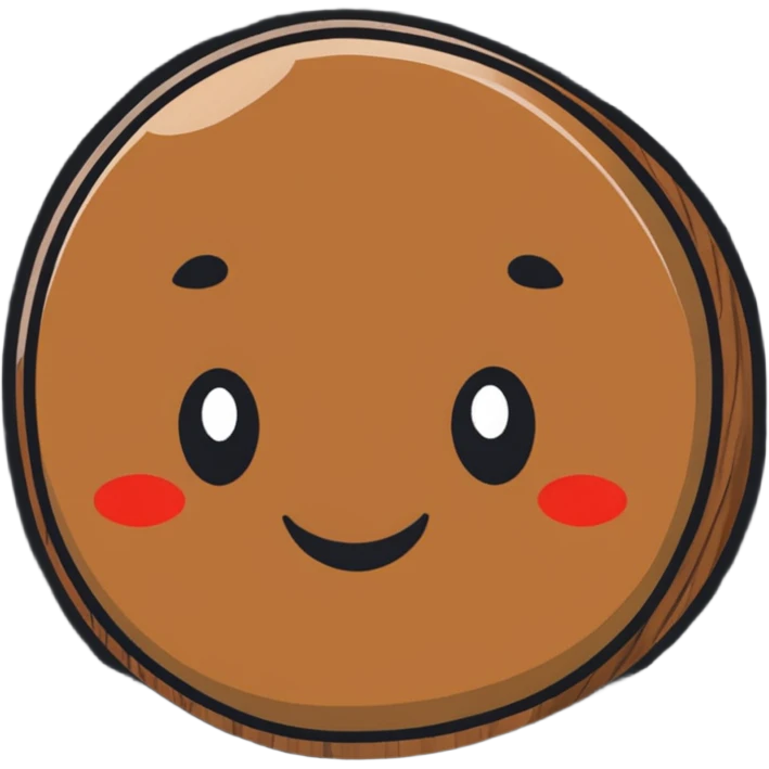 cartoon italian walnut with a smiling face emoji