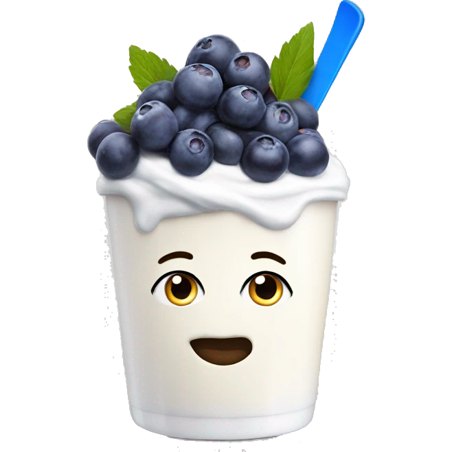 Joghurt mit blaubeere  emoji