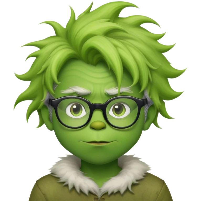 motion blur boy with glasses hair like the grinch emoji