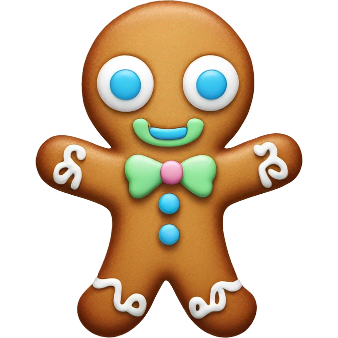 Pastel gingerbread man emoji