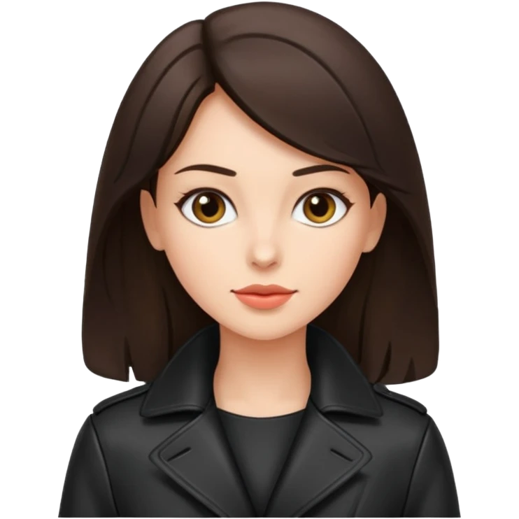 brunet in cuir coat emoji