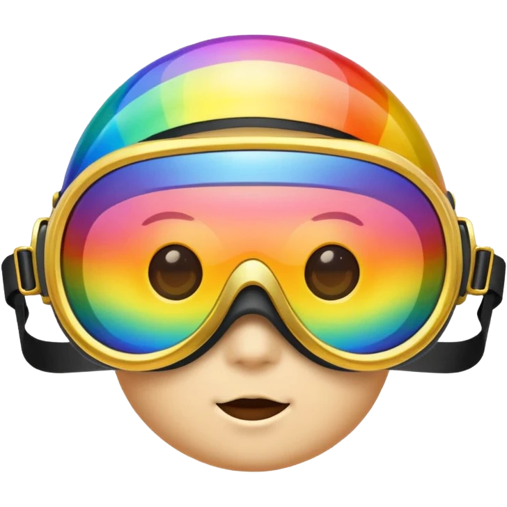 gold simulation rainbow visor goggles emoji