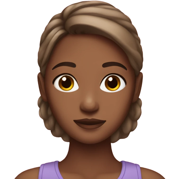 A brown hair girl with clean makeup emoji