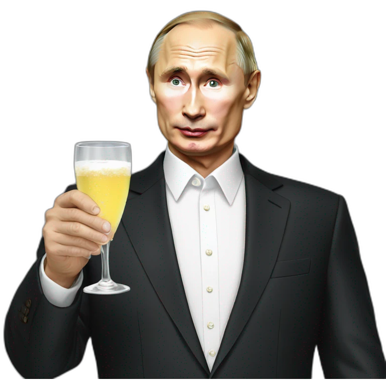 Vladimir putin drink a champaign emoji