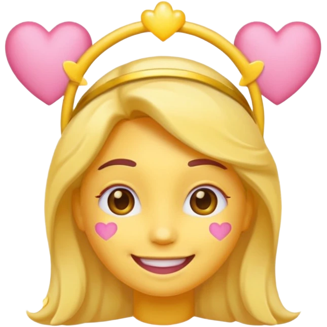 a smiling emoji with pink hearts an a halo emoji