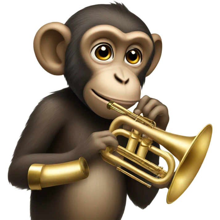 monkey playing musical brass instrument emoji