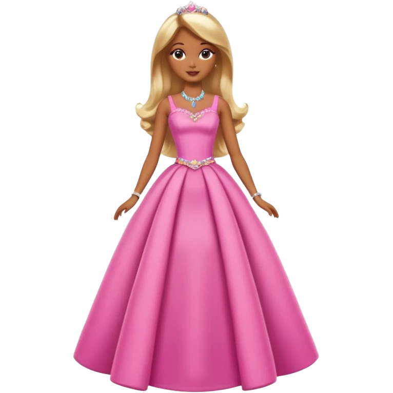 Brown skin blonde hair barbie princess with long dress   emoji