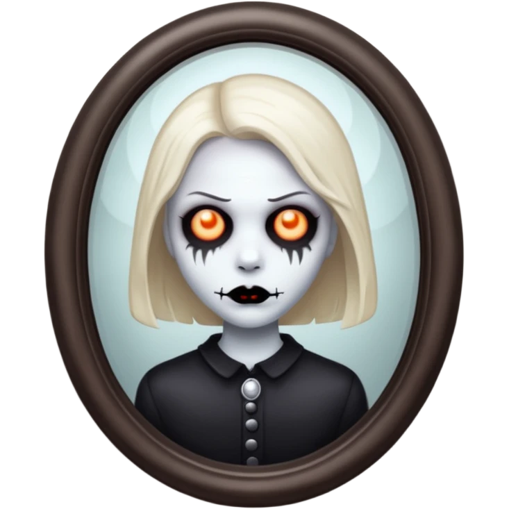 Spooky killer on mirror behind person emoji