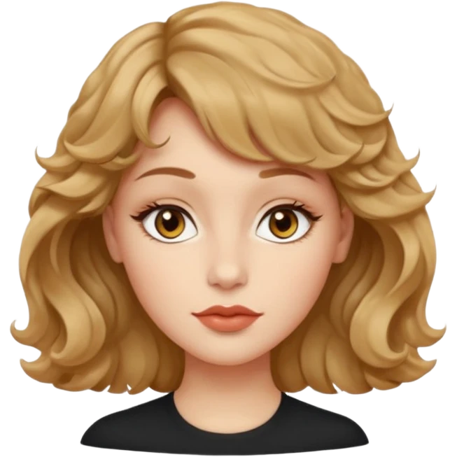 Dalgalı saçlı, hafif perçemli; kehribar gözlü, küçük kalkık burunlu ve dolgun dudaklı. Oval yüzlü, çıkık elmacık kemikli. Omuzları geniş, beli ince, kalçası dolgun.şık bir tarzda, dikkat çekici bir kadın. siyah üstü olucak. emoji