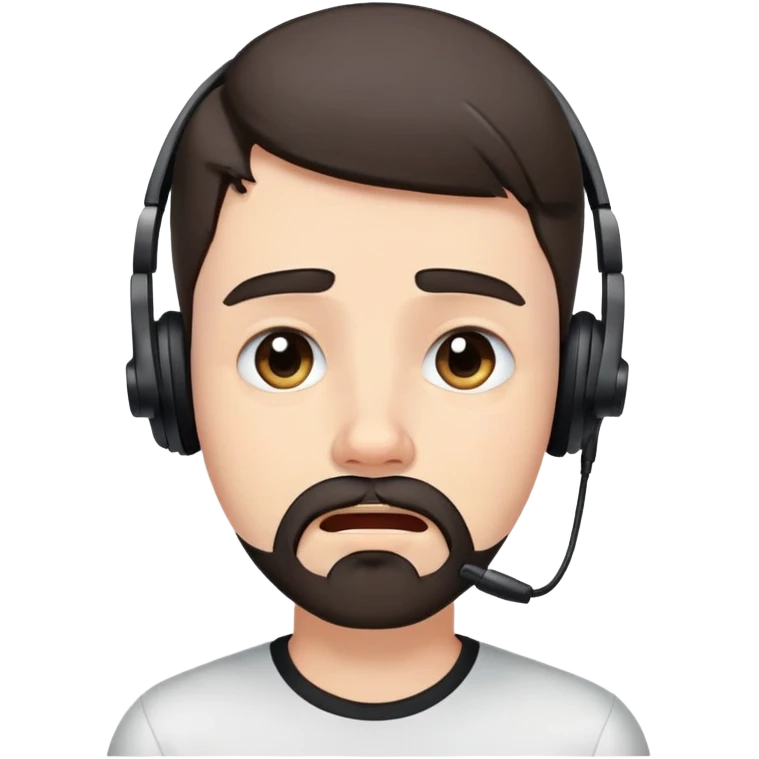 18 year old van dyke beard style and black headsets boy crying emoji