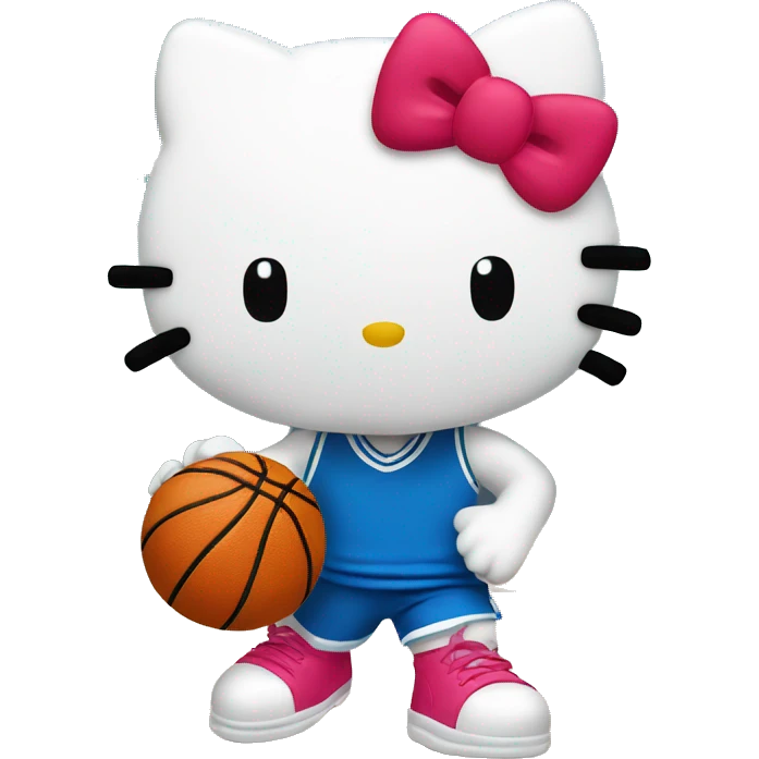 hello Kitty playing basketball emoji