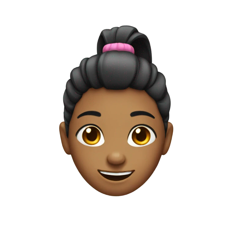 Girl winking with pony tail  emoji