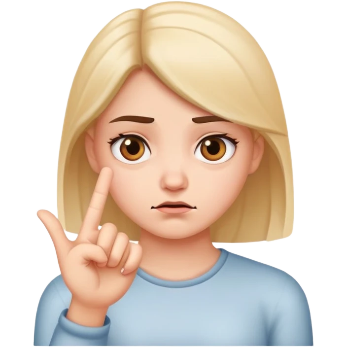 annoyed girl with stop hand gesture emoji